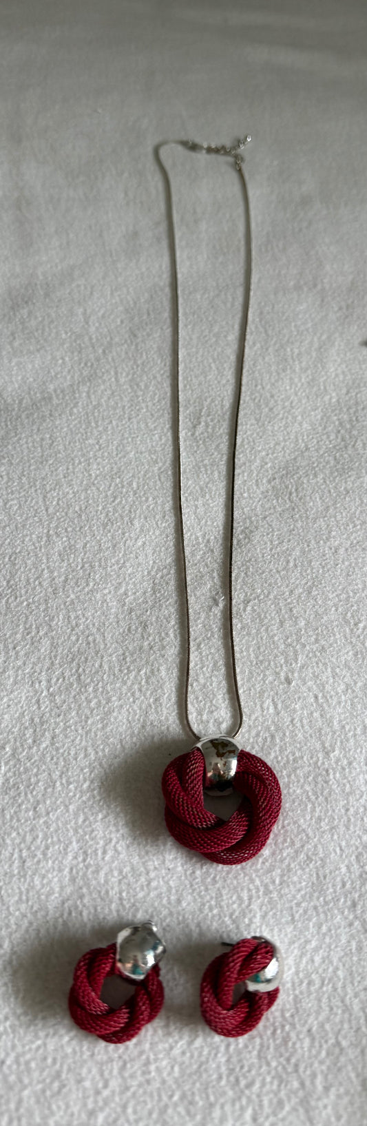 Schmuckset Silber und Rot