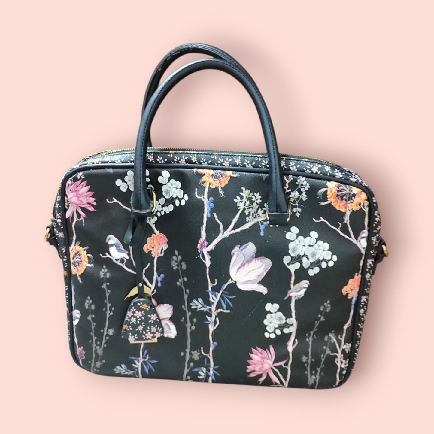 Parfois Tasche Schwarz mit Blumenmuster