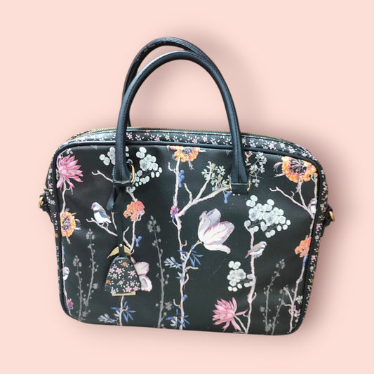 Parfois Tasche Schwarz mit Blumenmuster