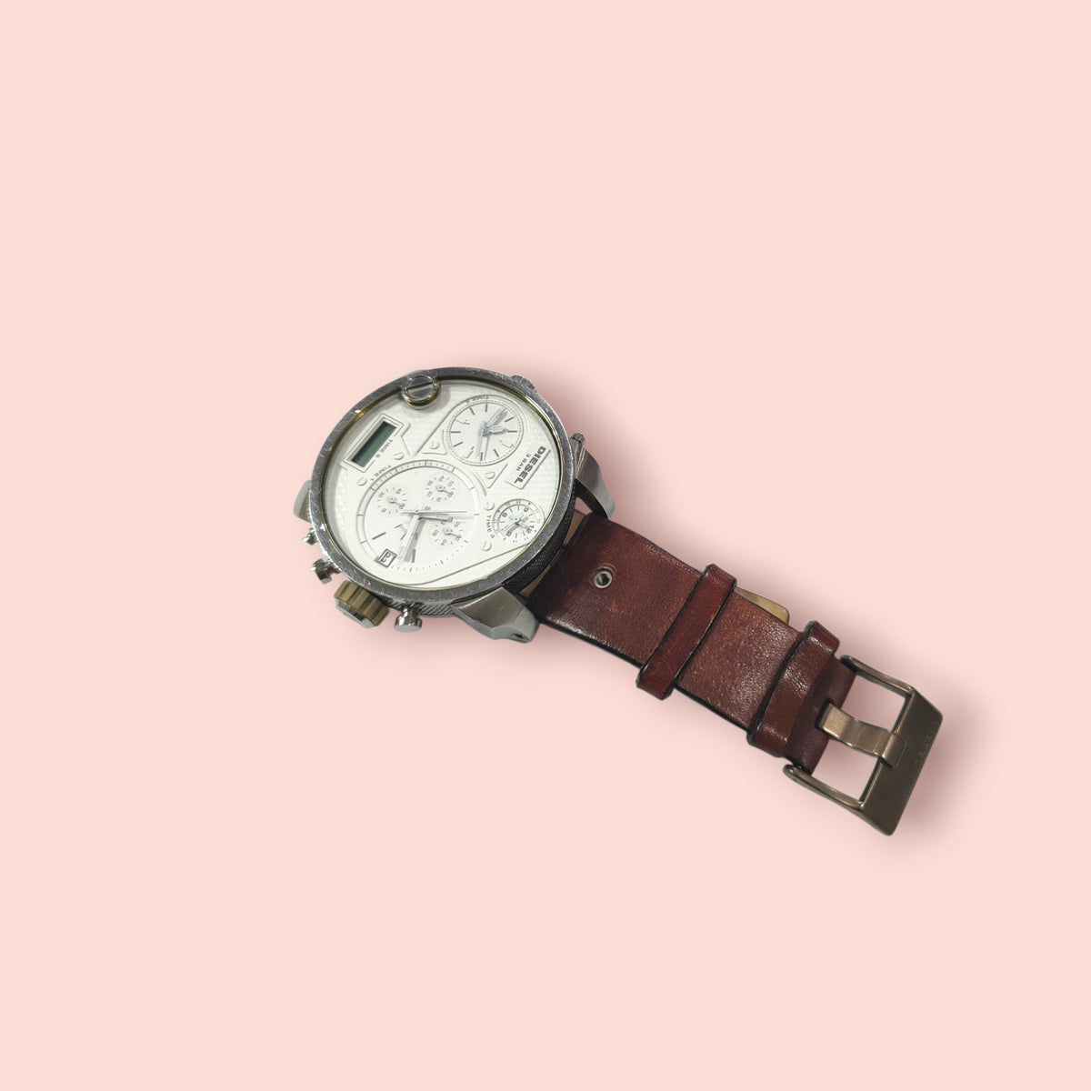 Diesel Armbanduhr Silber, Braun