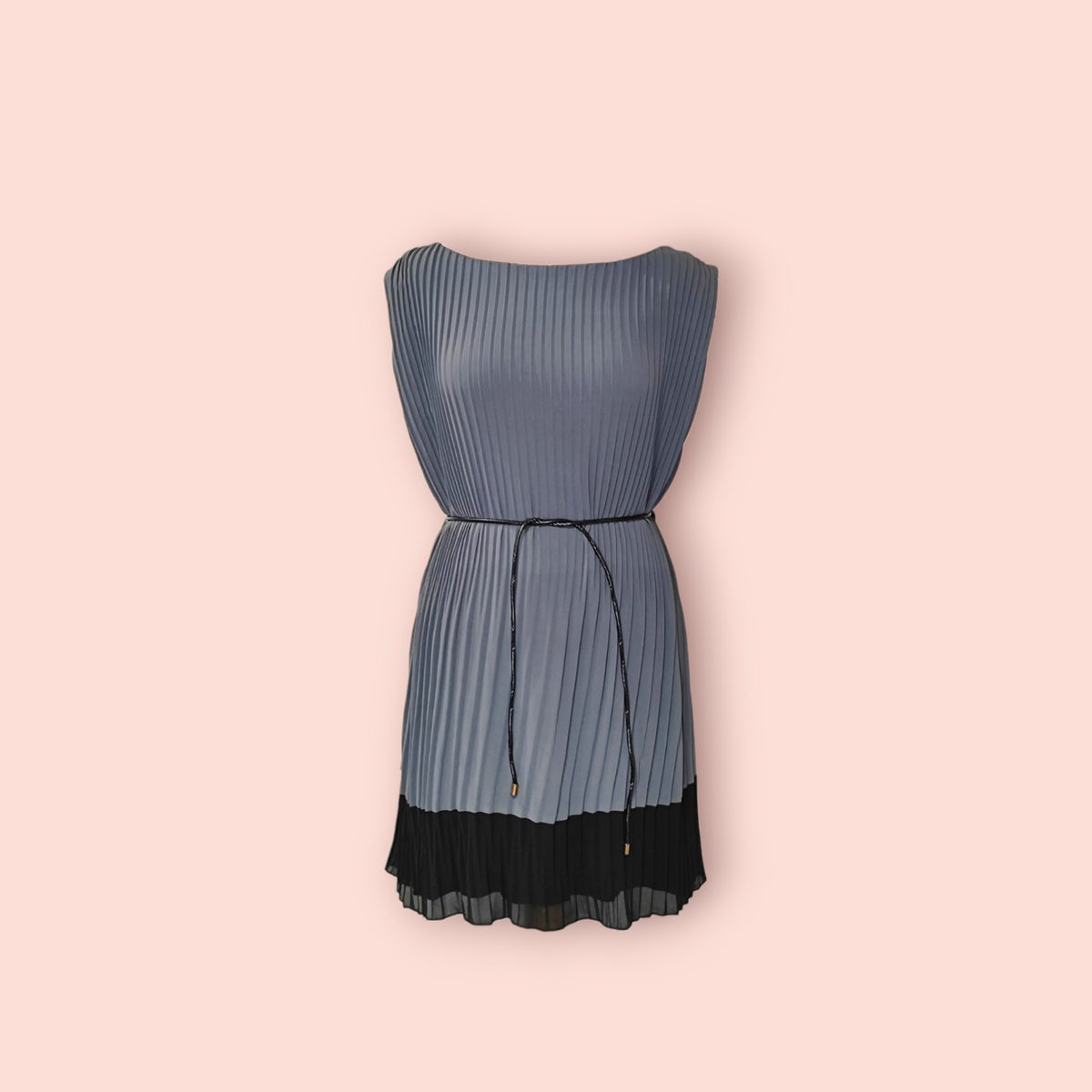Kleid M Grau und Schwarz