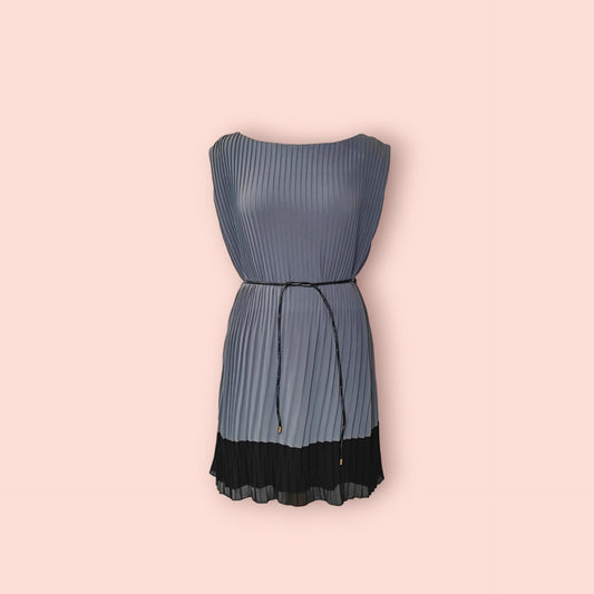 Kleid M Grau und Schwarz
