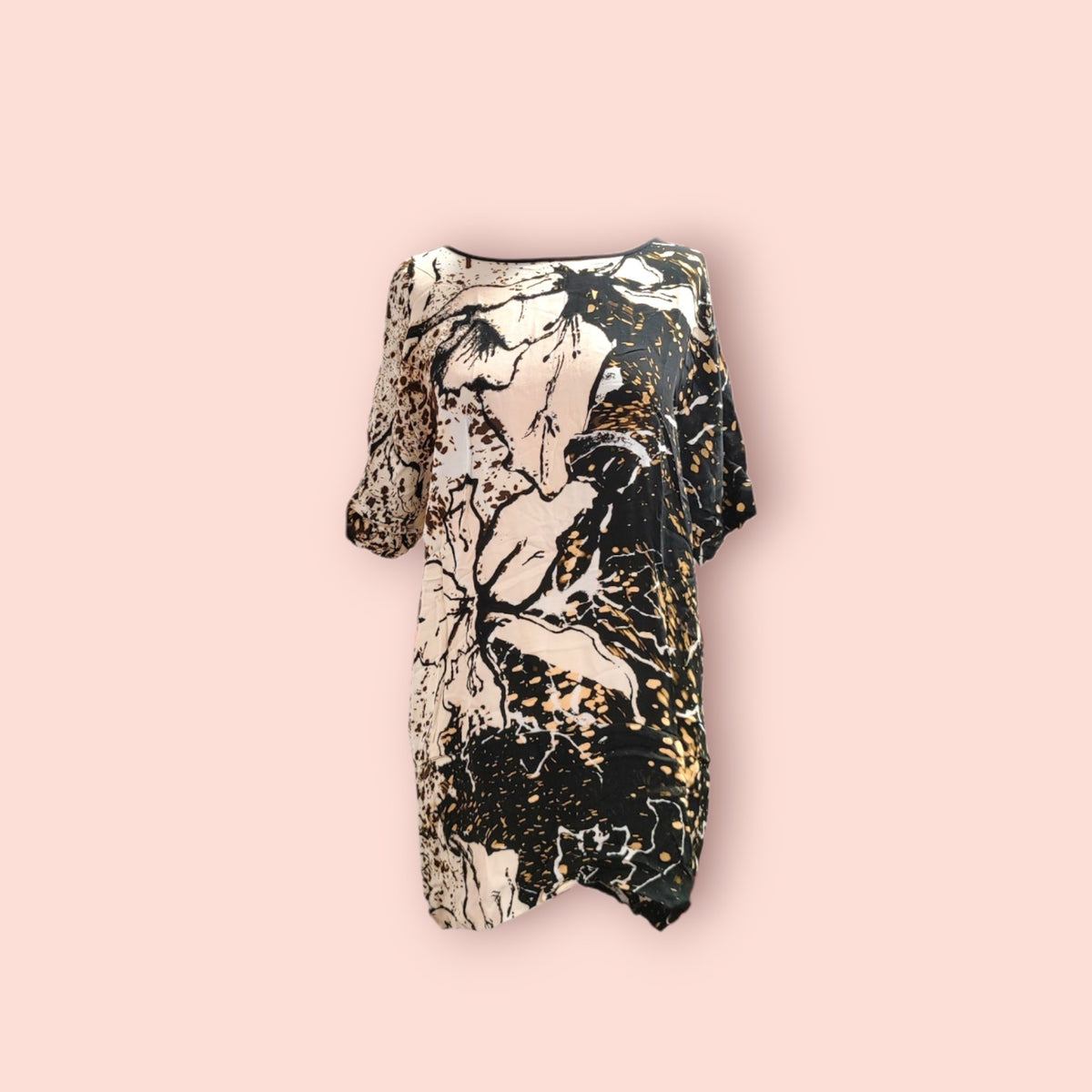 MOS MOSH Kleid Beige, Schwarz und Gold