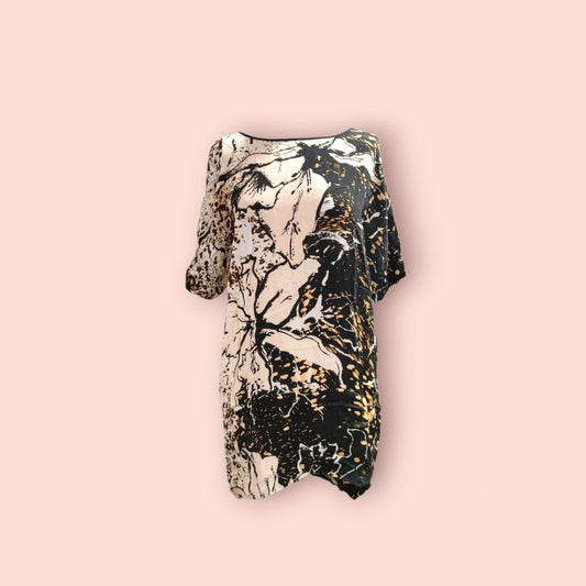 MOS MOSH Kleid Beige, Schwarz und Gold
