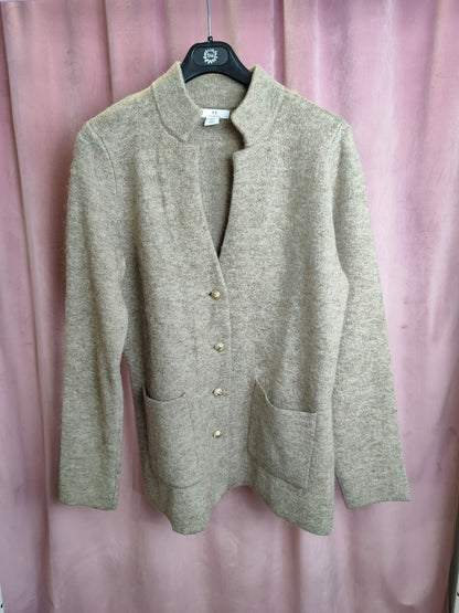 Halston Cardigan XL Beige / Dunkelblau