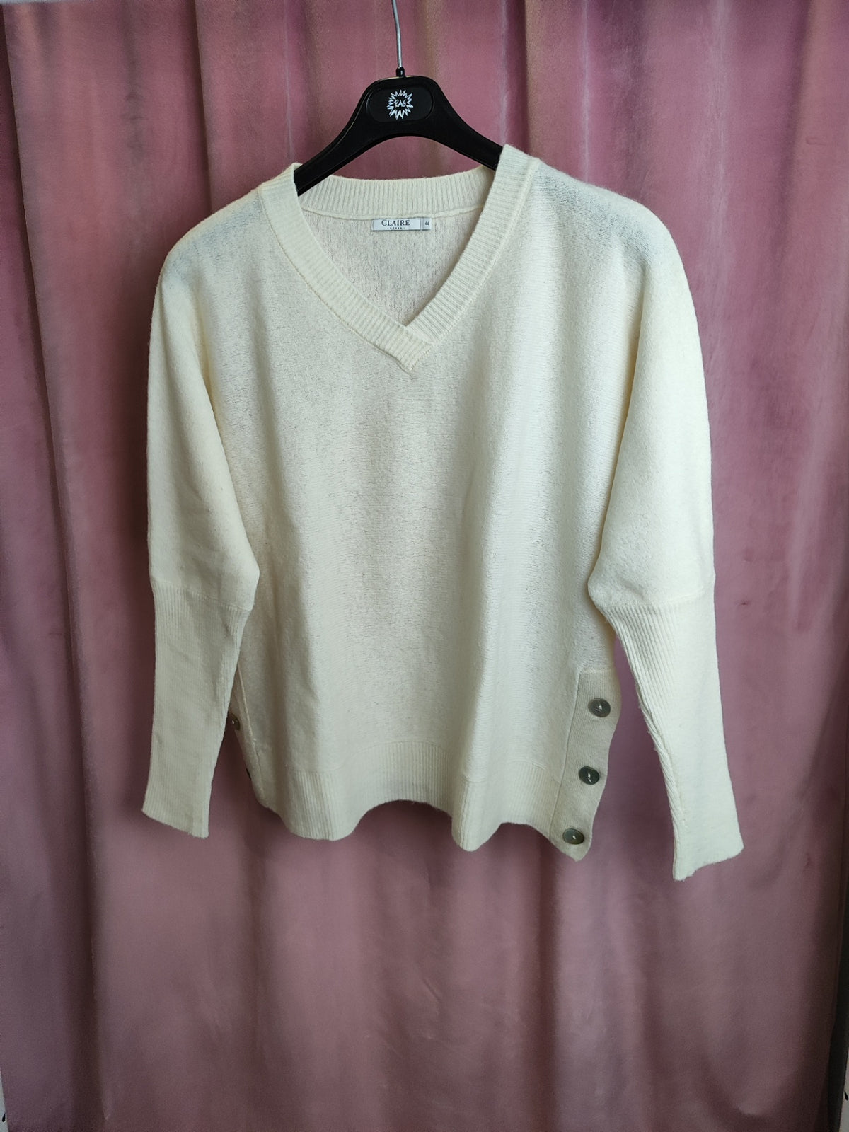 CLAIRE Pullover L Cremeweiß