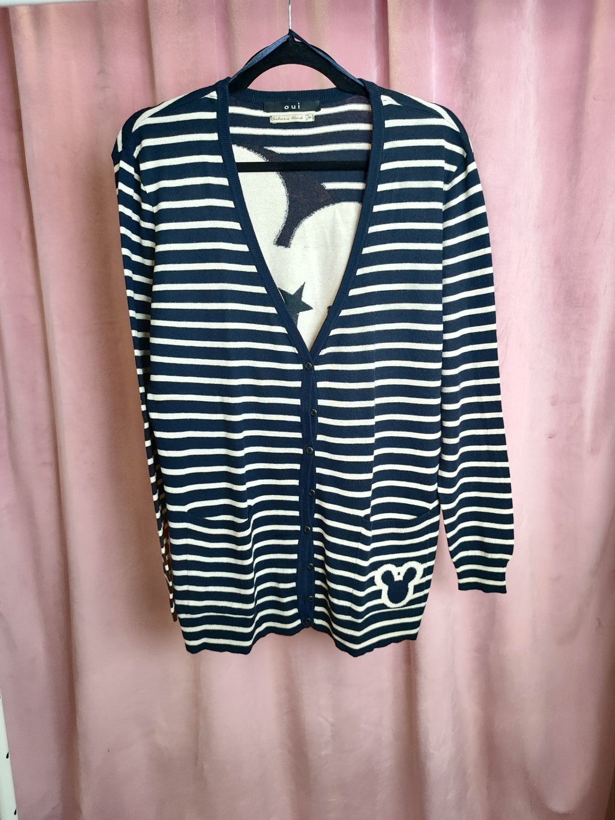 oui Strickjacke L-XL Navyblau und Creme