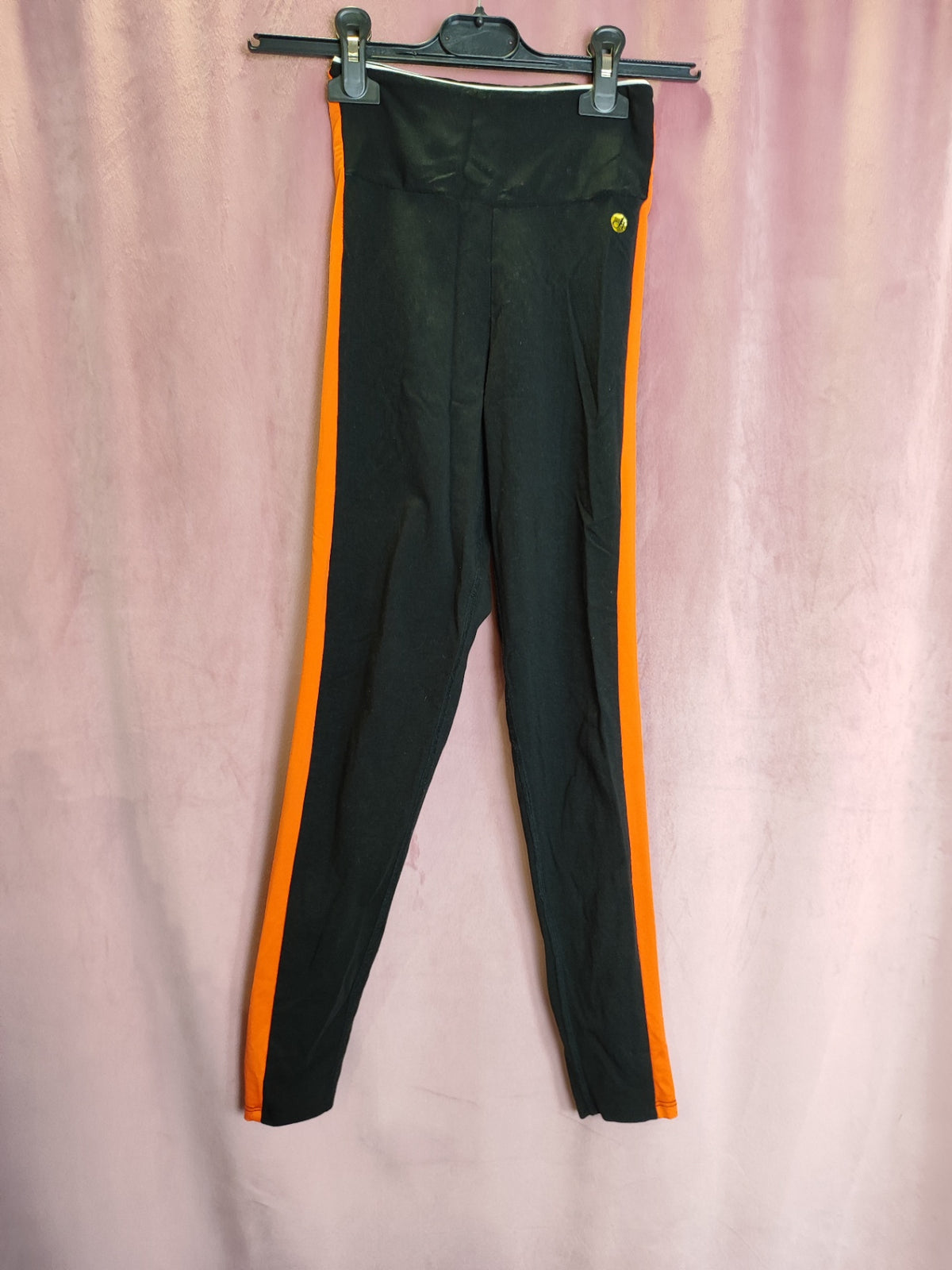 Vintage Leggings XS Schwarz mit Streifen