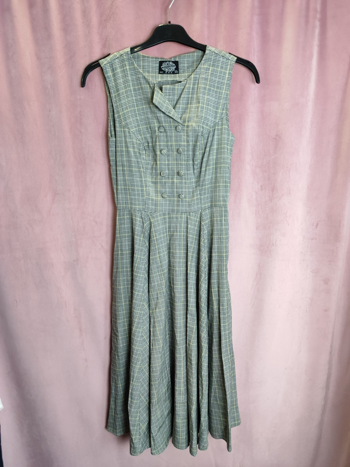 Hearts & Roses Kleid S Grau kariert