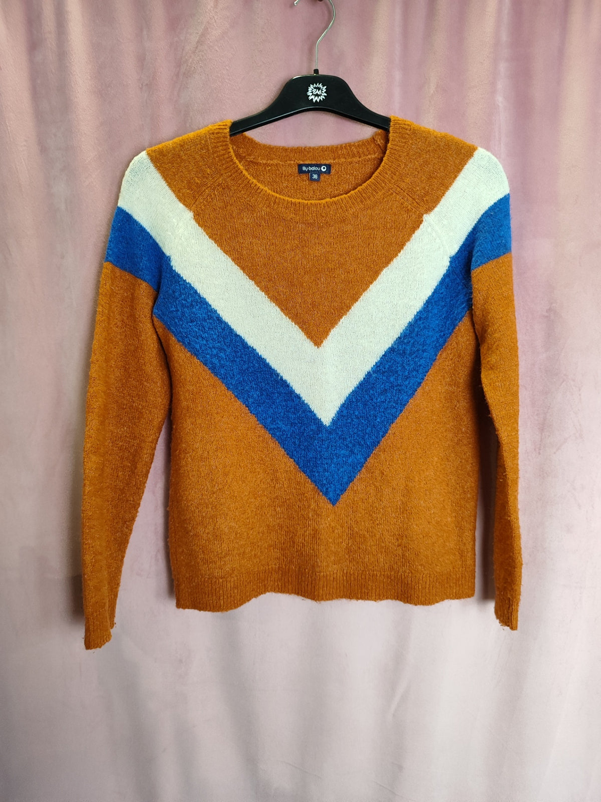 lily balou Pullover S Orange, Blau, Weiß