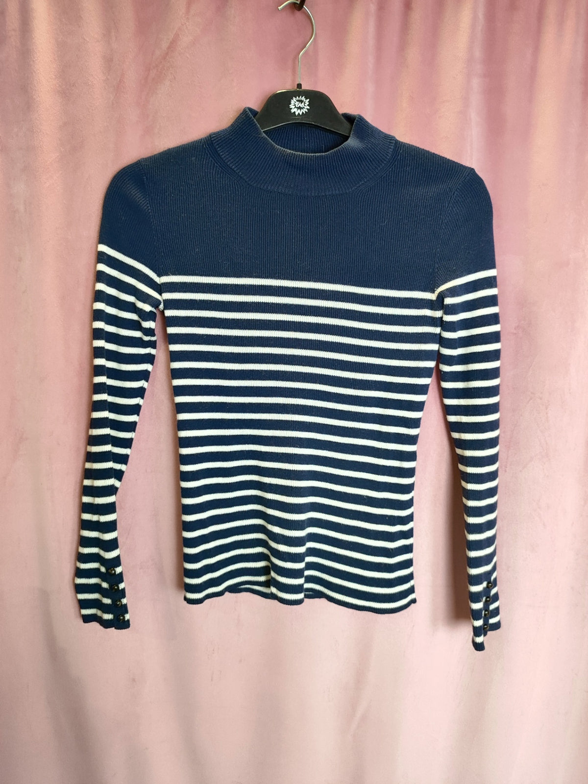 La Maille Sezane Pullover XS Dunkelblau, Weiß