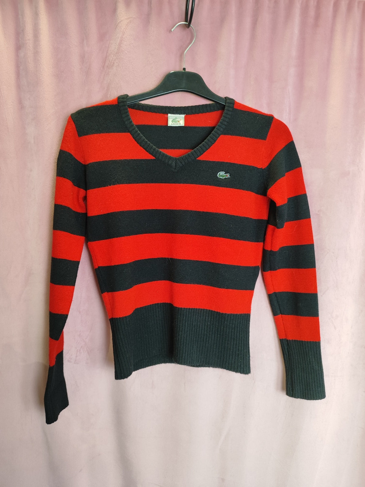 Lacoste Pullover S Rot und Schwarz