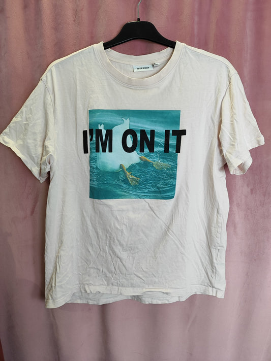 WEEKDAY T-Shirt XS Creme mit Print