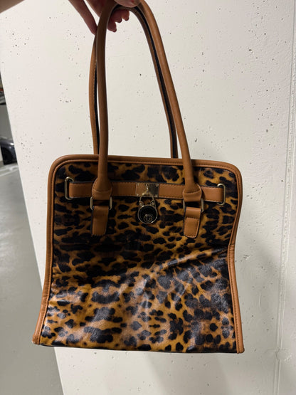 Handtasche Schwarz mit braunem Muster