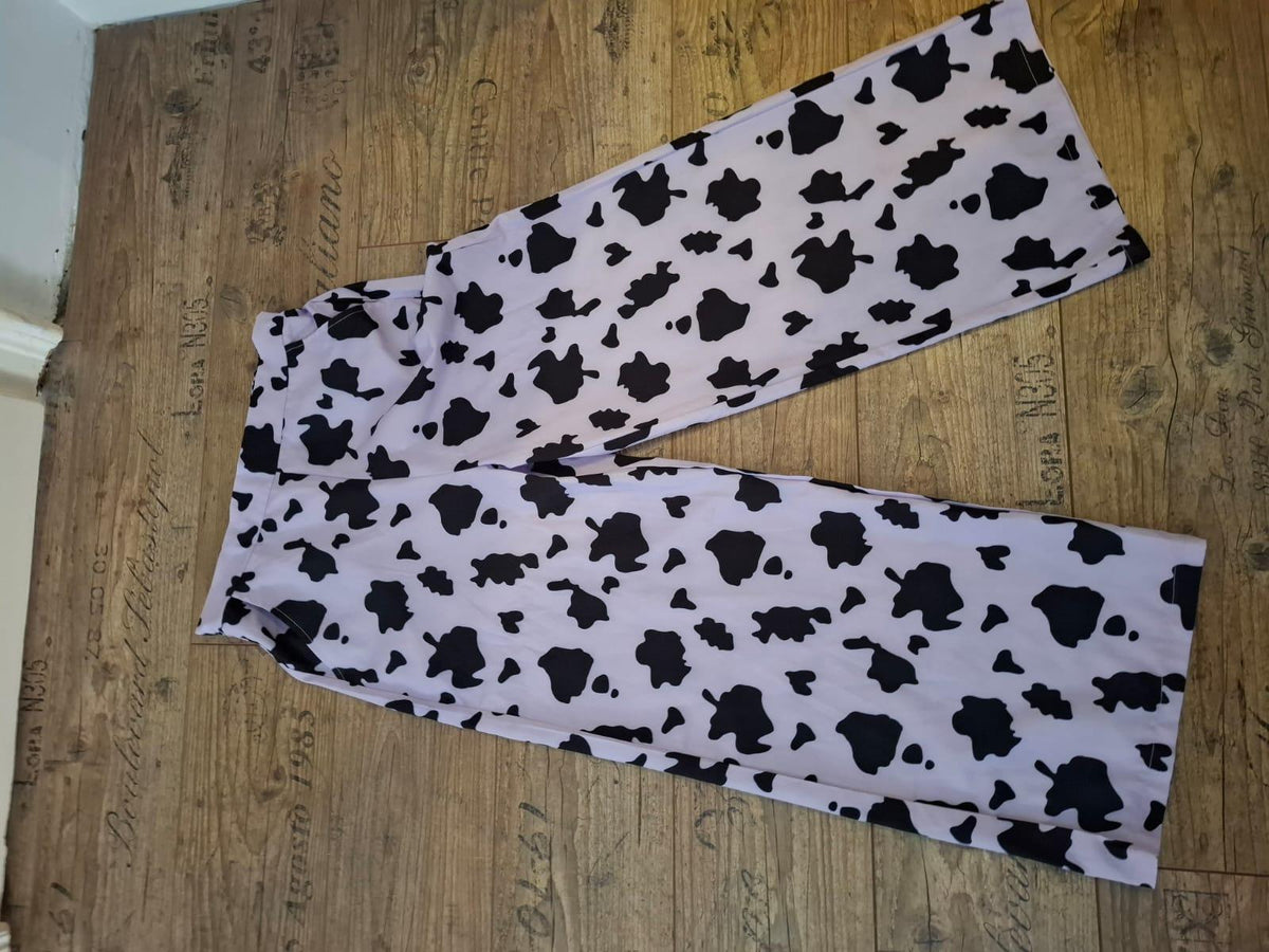 Hose L Lila und Schwarz