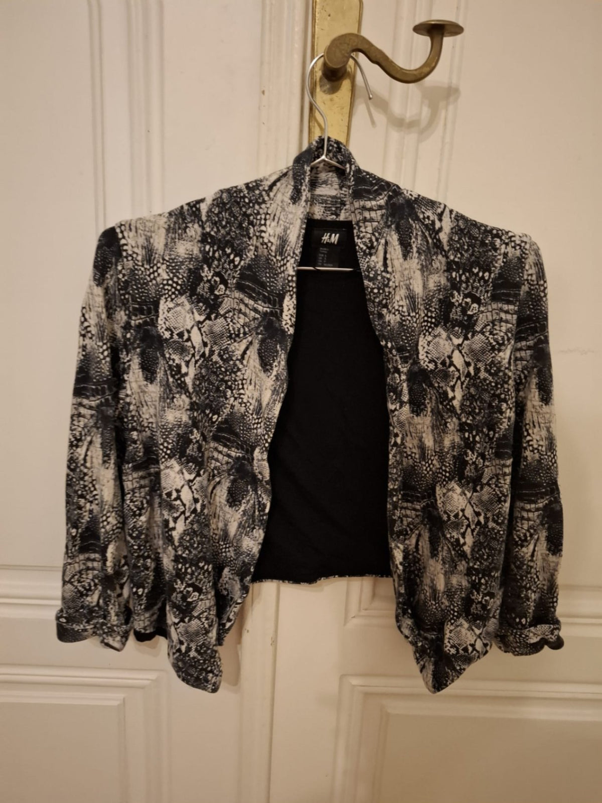 H&M Blazer Schwarz und Weiß gemustert