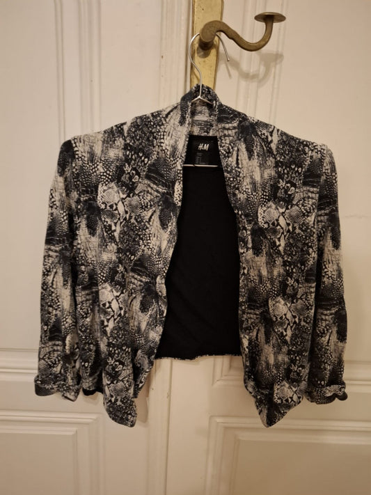 H&M Blazer Schwarz und Weiß gemustert