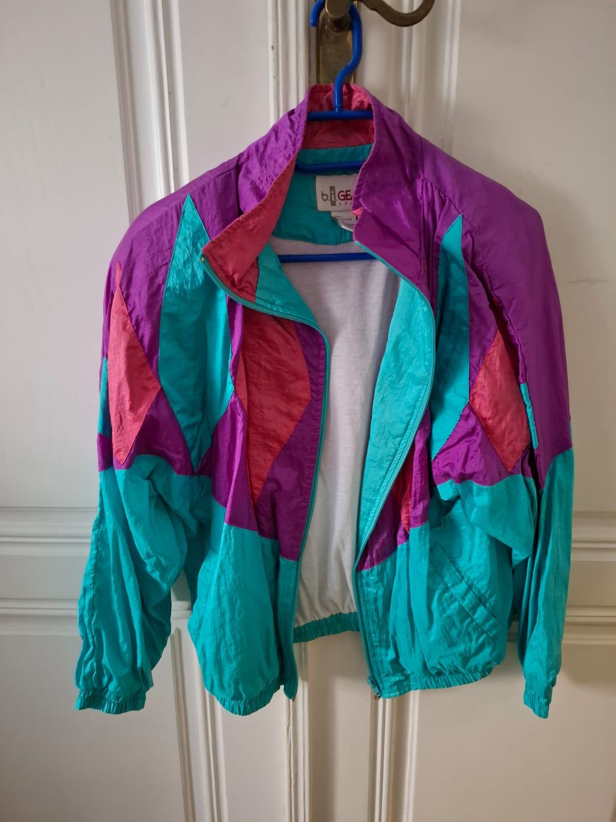 b.i.GE Jacke L Bunt (Lila, Türkis, Rot)