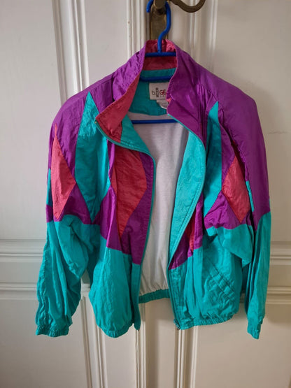 b.i.GE Jacke L Bunt (Lila, Türkis, Rot)