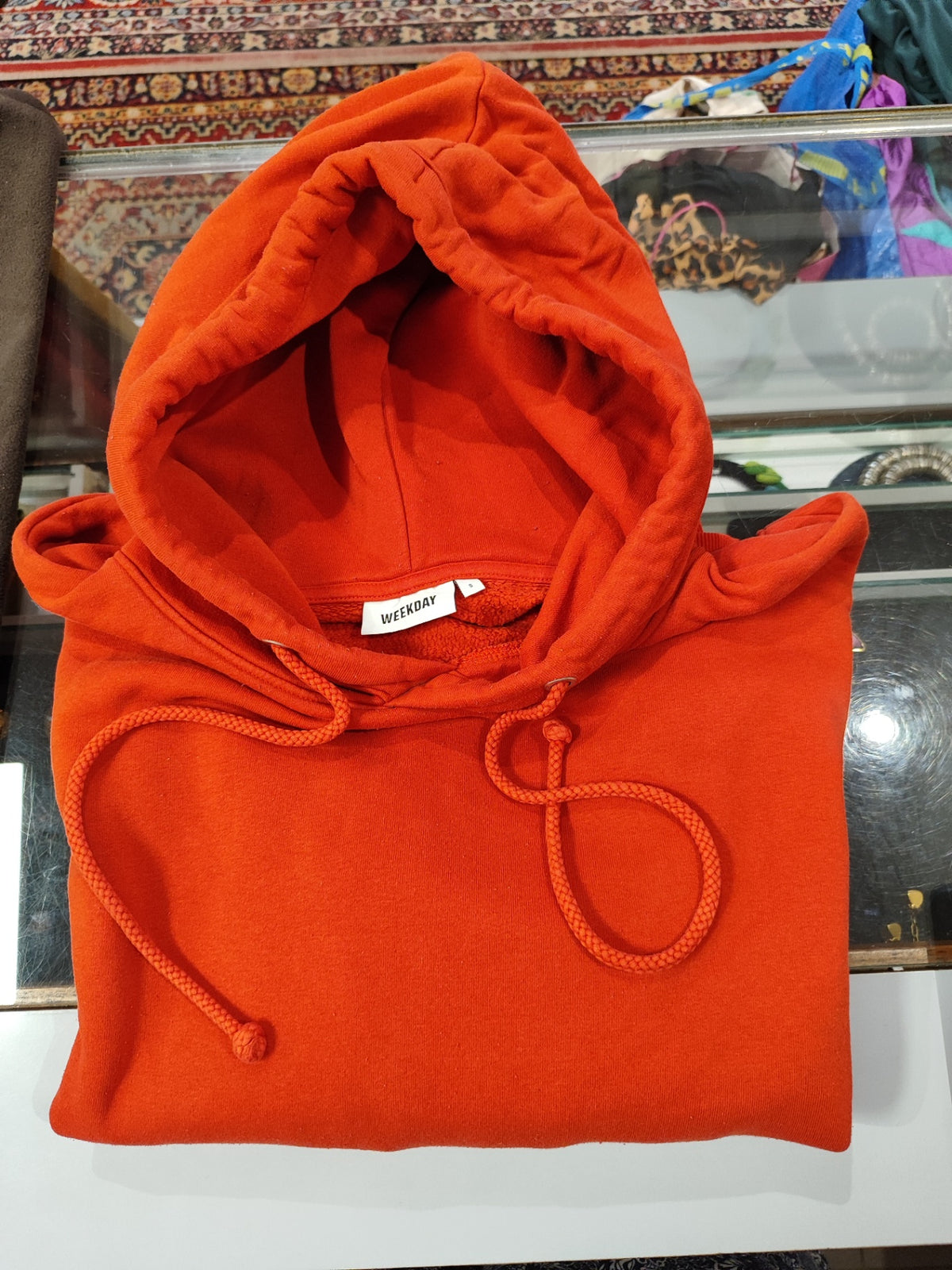 WEEKDAY Hoodie S Rot