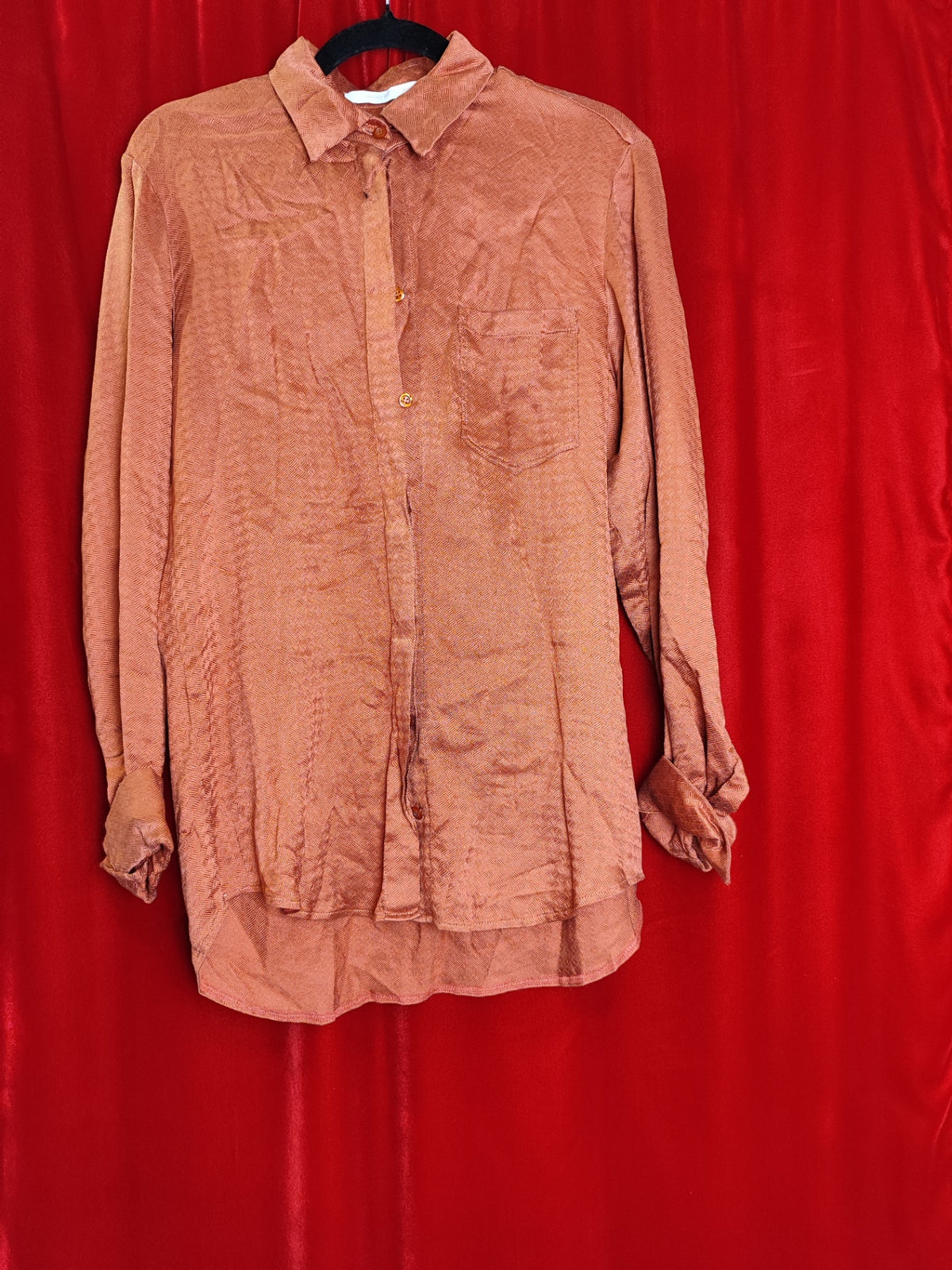 Hand Werk Wien Seidenbluse M Pfirsich