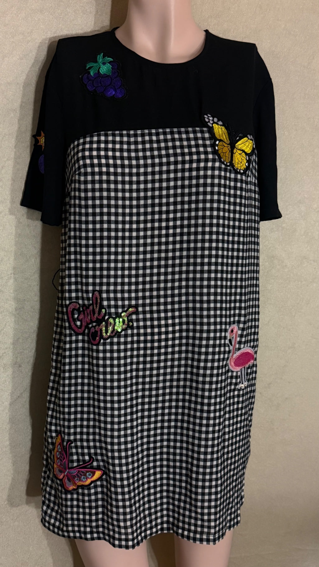 H&M Kleid 36 Schwarz, Weiß, Pink, Gelb, Lila