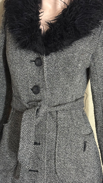 H&M Mantel 34 Schwarz/Grau