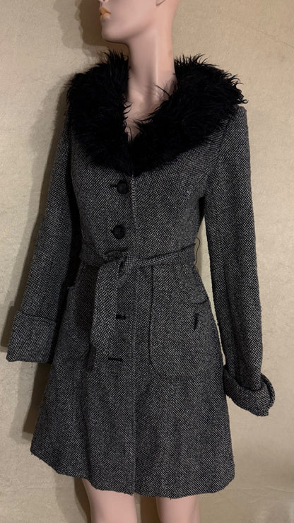 H&M Mantel 34 Schwarz/Grau