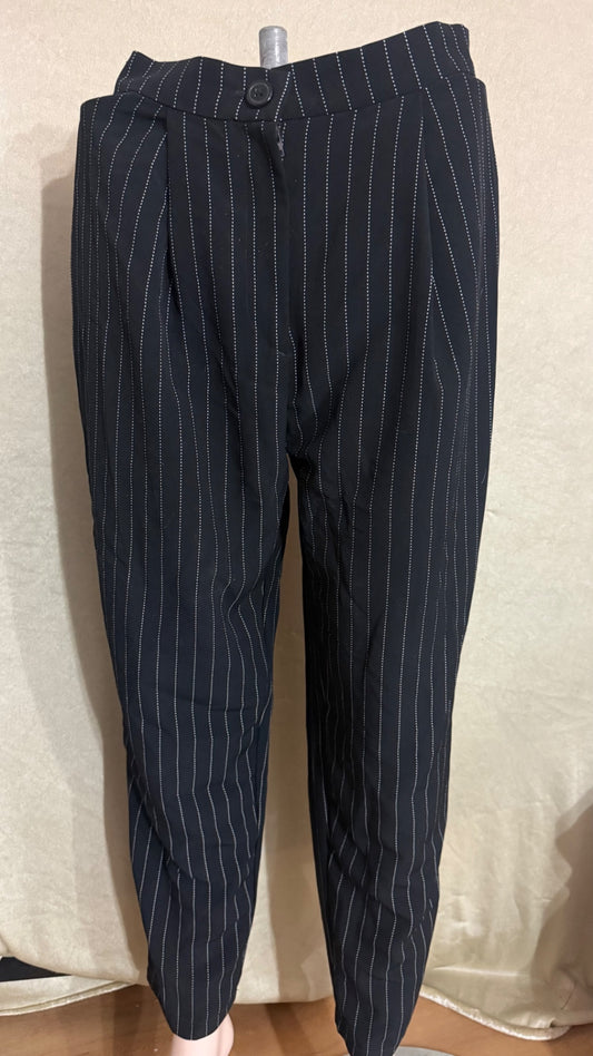 H&M Hose 36 Schwarz mit weißen, gemusterten Streifen