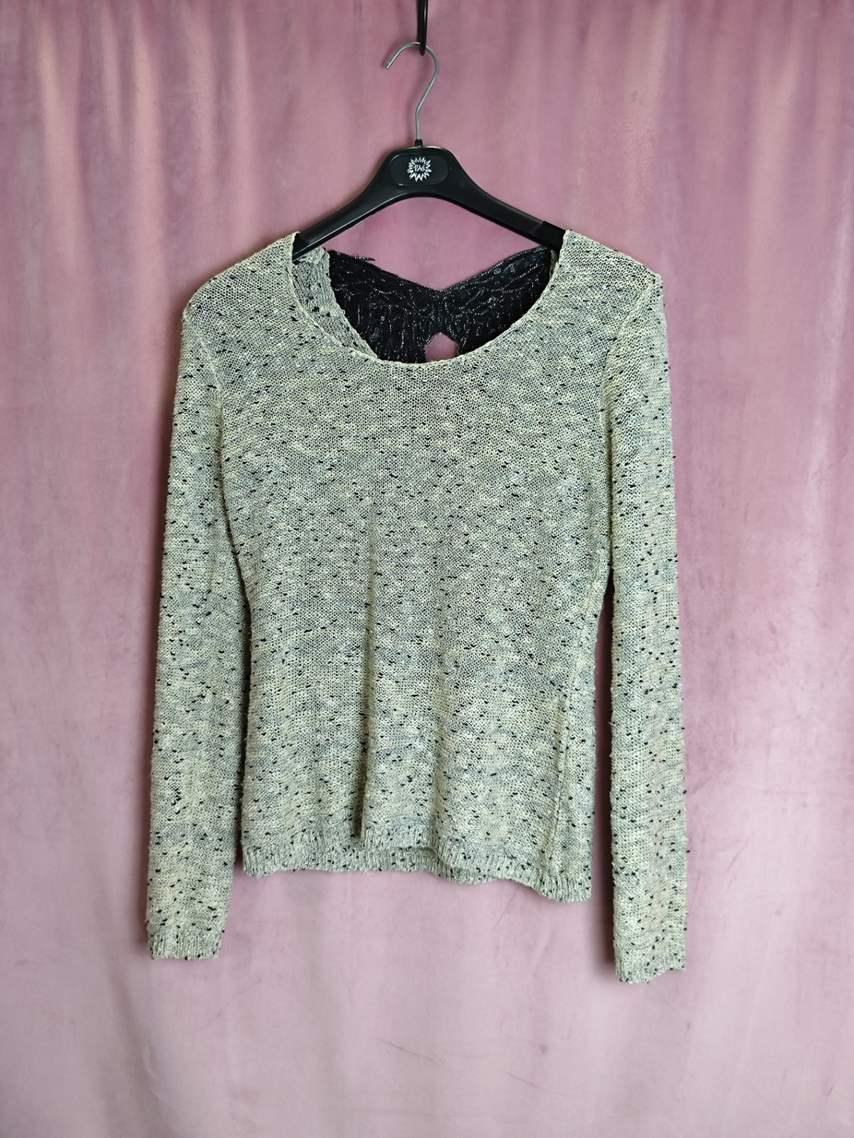 One Love Pullover L Beige/Schwarz gemustert
