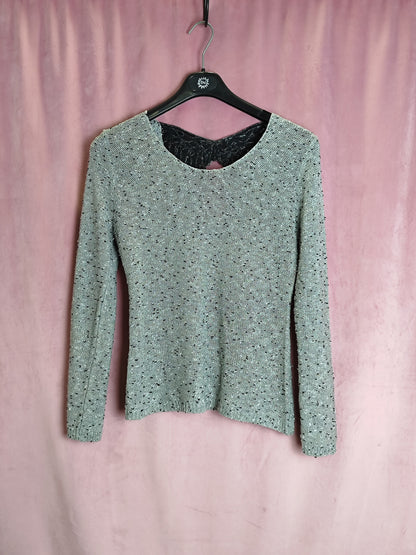 One Love Pullover L Beige/Schwarz gemustert