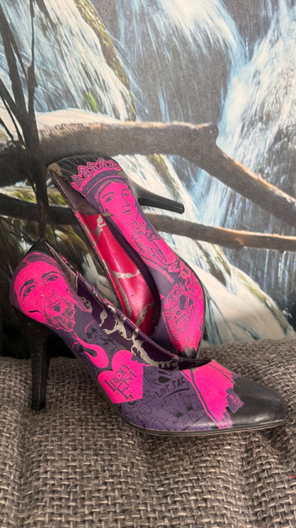 Iron Fist High Heels 37 Lila, Pink, Schwarz