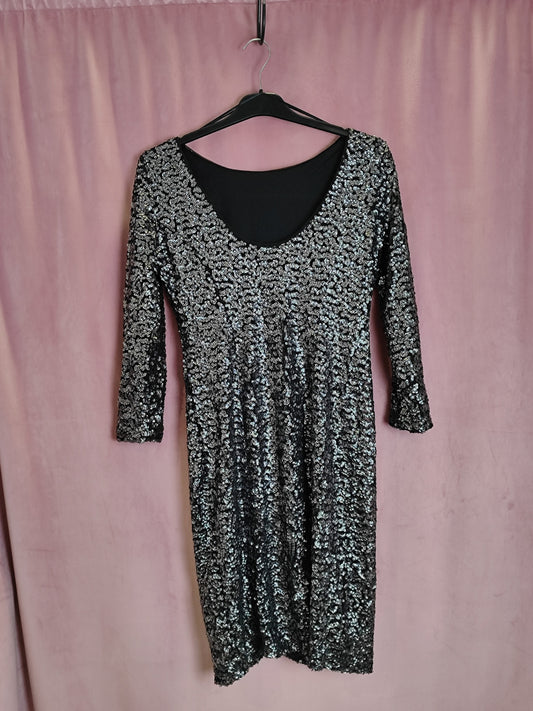 Orsay Kleid L Schwarz und Silber