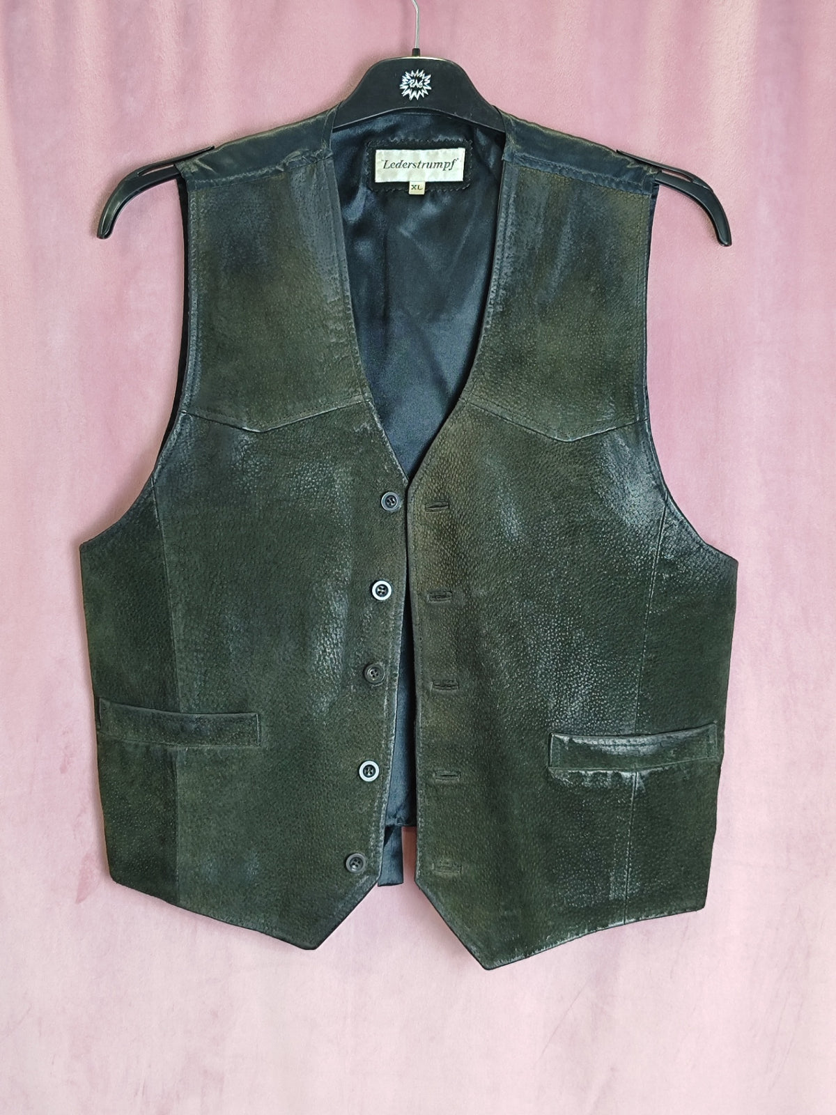 Leder Gilet XL