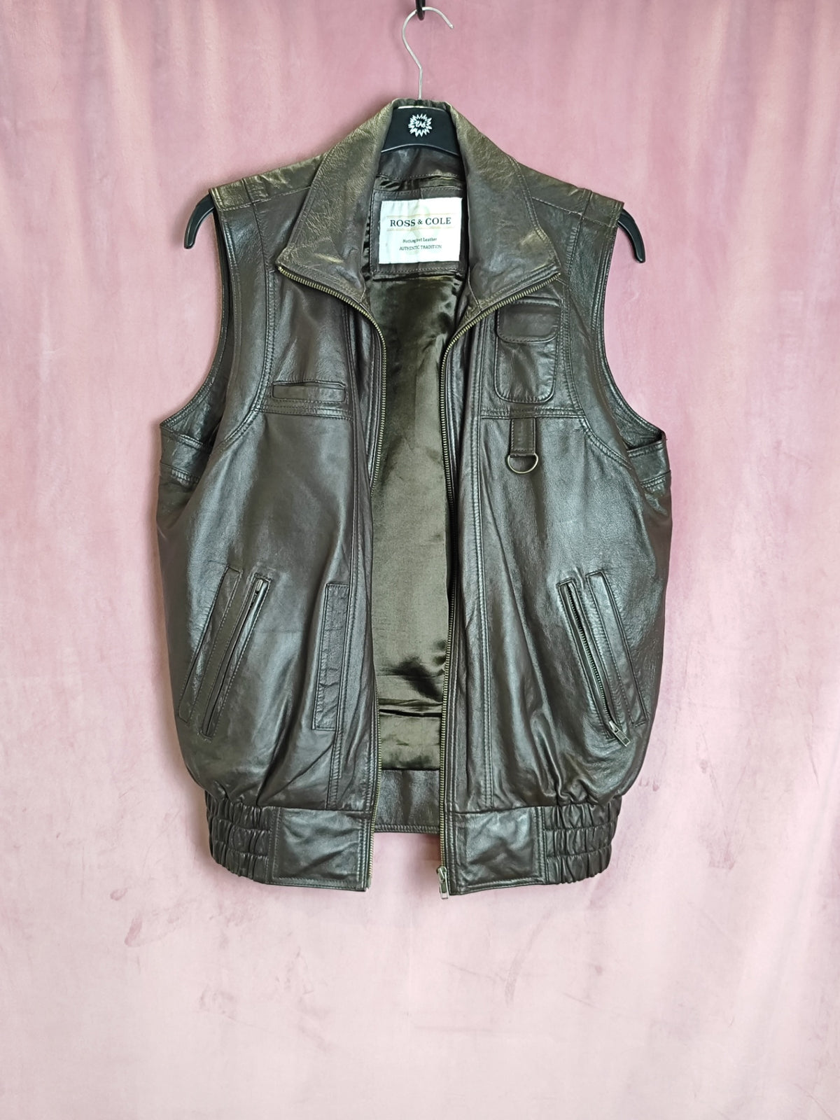 Leder Gilet XL