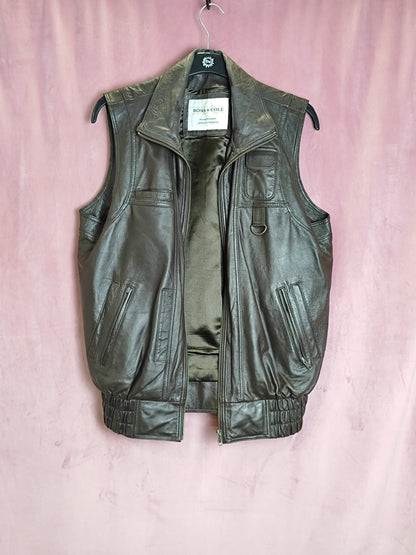 Leder Gilet XL