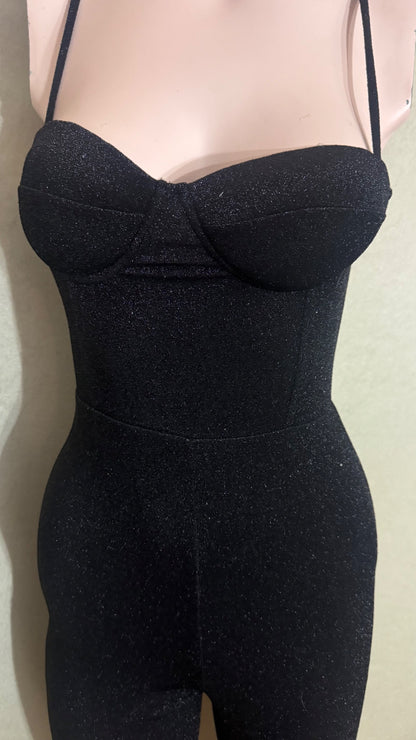 Kikiriki Jumpsuit S Schwarz mit Glitzer
