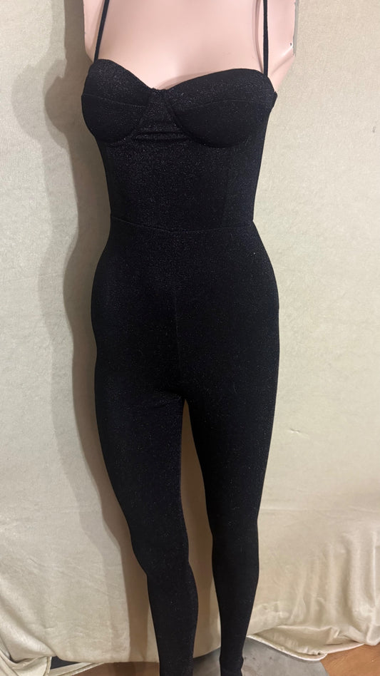 Kikiriki Jumpsuit S Schwarz mit Glitzer
