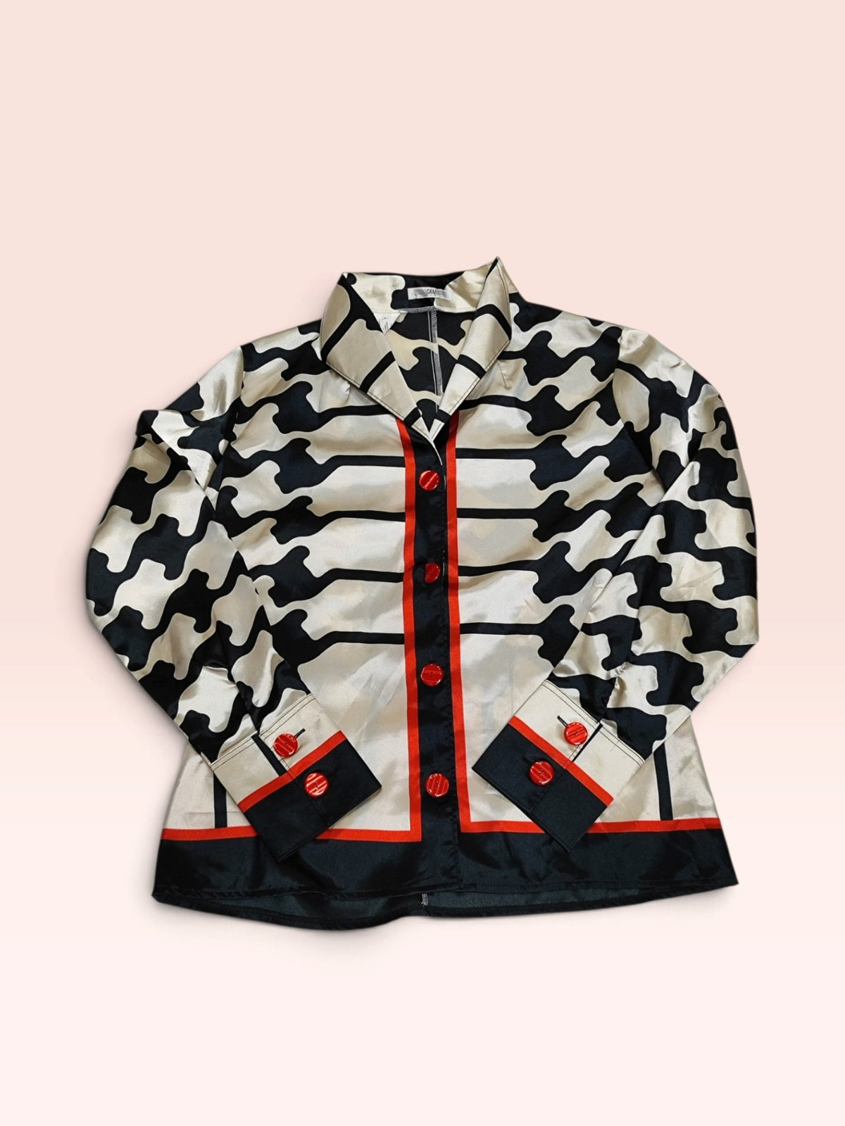 Nara Camicie Bluse L Beige, Schwarz, Rot